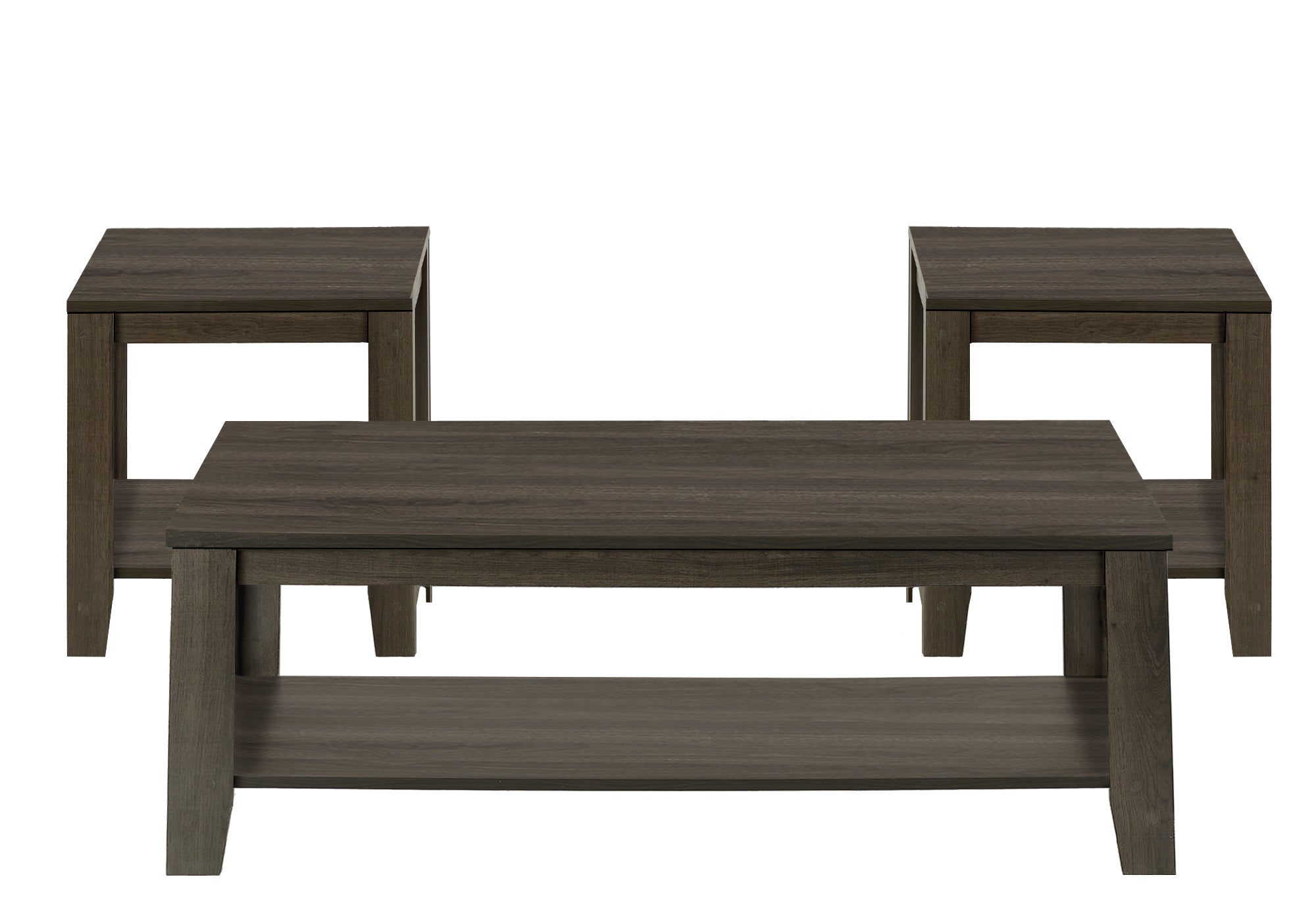 Monarch Specialties I 7883P Ensemble De Table, Ensemble 3pcs, Café, Bout, Côté, Accent, Salon, Stratifié, Brun, Transitionnel - Simple Boutique