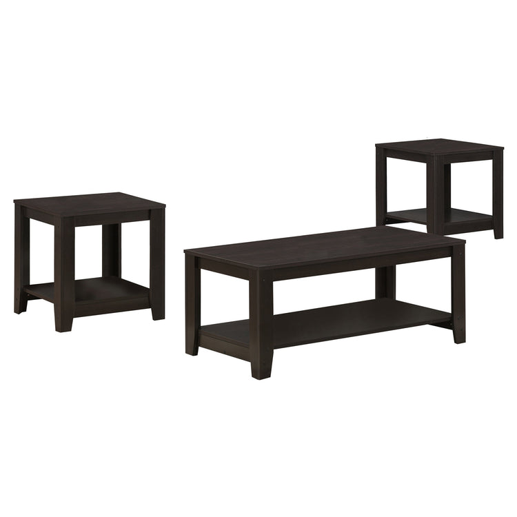 Monarch Specialties I 7990P Ensemble De Table, Ensemble 3pcs, Café, Bout, Côté, Accent, Salon, Stratifié, Brun, Transitionnel - Simple Boutique