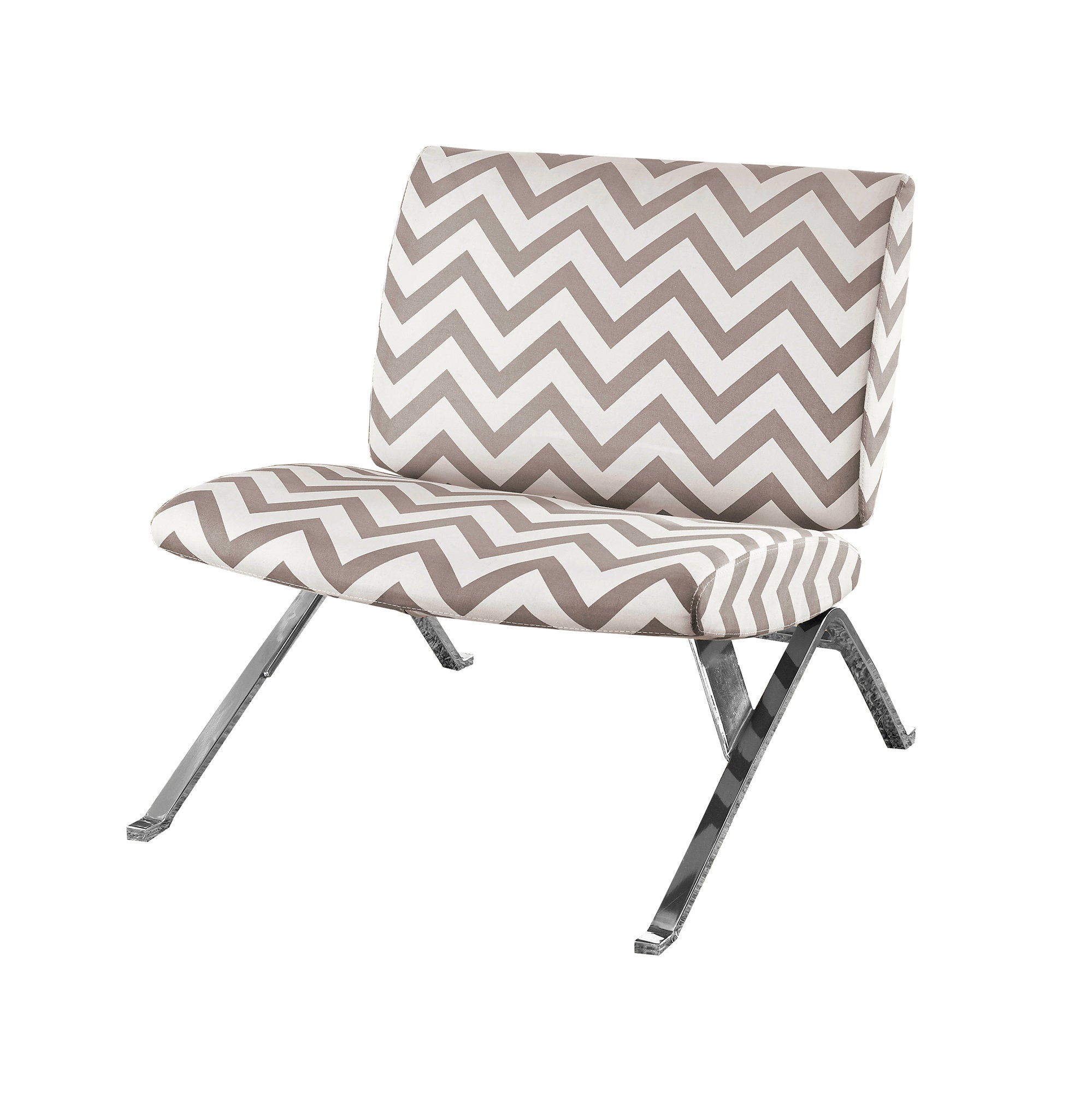 Monarch Specialties I 8137 Chaise D'appoint, Sans Bras, En Tissu, Salon, Chambre À Coucher, En Tissu, Métal, Brun, Chrome, Contemporain, Moderne - Simple Boutique