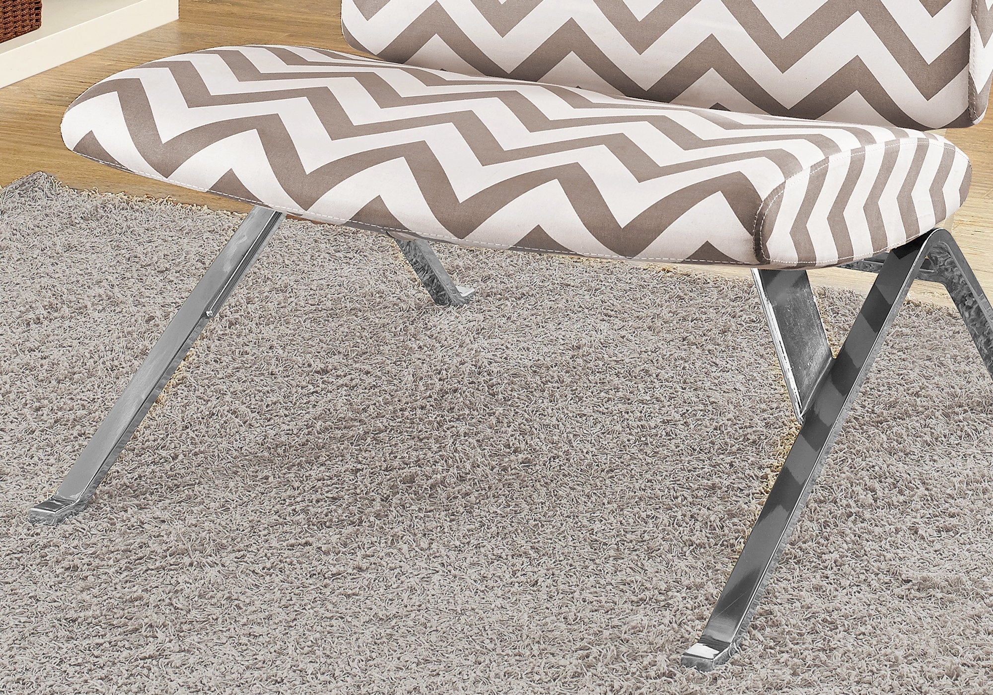 Monarch Specialties I 8137 Chaise D'appoint, Sans Bras, En Tissu, Salon, Chambre À Coucher, En Tissu, Métal, Brun, Chrome, Contemporain, Moderne - Simple Boutique