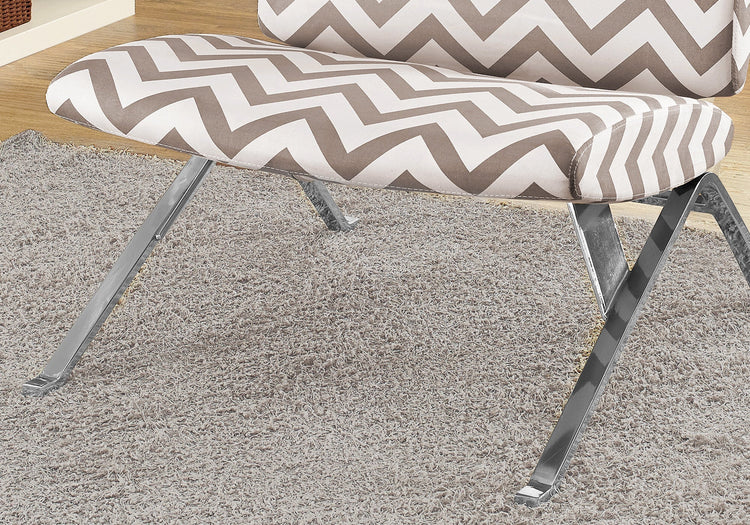 Monarch Specialties I 8137 Chaise D'appoint, Sans Bras, En Tissu, Salon, Chambre À Coucher, En Tissu, Métal, Brun, Chrome, Contemporain, Moderne - Simple Boutique