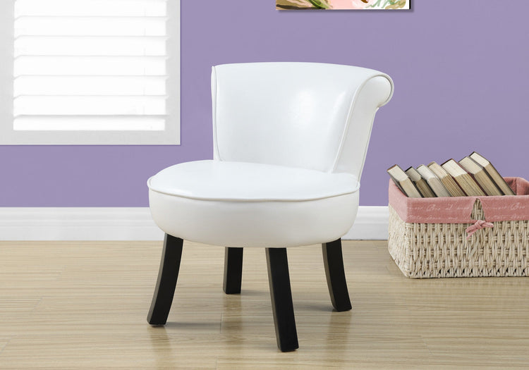 Monarch Specialties I 8155 Chaise Juvénile, Accent, Enfants, Rembourré, Pu D'aspect Cuir, Blanc, Contemporain, Moderne - Simple Boutique