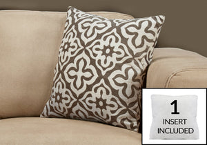 Monarch Specialties I 9216 Oreillers, 18 X 18 Carré, Encart Inclus, Jeté Décoratif, Accent, Sofa, Canapé, Chambre À Coucher, Polyester, Hypoallergénique, Brun, Moderne - Simple Boutique