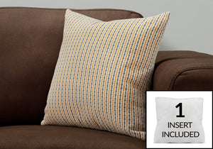 Monarch Specialties I 9234 Oreillers, 18 X 18 Carré, Encart Inclus, Jeté Décoratif, Accent, Sofa, Canapé, Chambre À Coucher, Polyester, Hypoallergénique, Or, Gris, Moderne - Simple Boutique