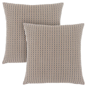 Monarch Specialties I 9239 Oreillers, Lot De 2, 18 X 18 Carré, Encart Inclus, Jeté Décoratif, Accent, Sofa, Canapé, Chambre À Coucher, Polyester, Hypoallergénique, Brun, Moderne - Simple Boutique
