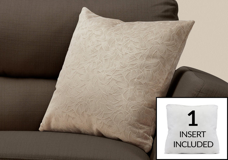 Monarch Specialties I 9254 Oreillers, 18 X 18 Carré, Encart Inclus, Jeté Décoratif, Accent, Sofa, Canapé, Chambre À Coucher, Polyester, Hypoallergénique, Beige, Moderne - Simple Boutique