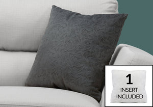 Monarch Specialties I 9258 Oreillers, 18 X 18 Carré, Encart Inclus, Jeté Décoratif, Accent, Sofa, Canapé, Chambre À Coucher, Polyester, Hypoallergénique, Gris, Moderne - Simple Boutique
