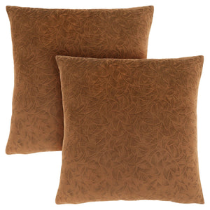 Monarch Specialties I 9269 Oreillers, Lot De 2, 18 X 18 Carré, Encart Inclus, Jeté Décoratif, Accent, Sofa, Canapé, Chambre À Coucher, Polyester, Hypoallergénique, Brun, Moderne - Simple Boutique