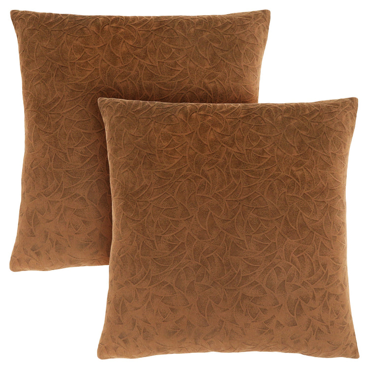 Monarch Specialties I 9269 Oreillers, Lot De 2, 18 X 18 Carré, Encart Inclus, Jeté Décoratif, Accent, Sofa, Canapé, Chambre À Coucher, Polyester, Hypoallergénique, Brun, Moderne - Simple Boutique