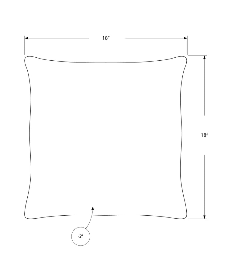 Monarch Specialties I 9273 Oreillers, Lot De 2, 18 X 18 Carré, Encart Inclus, Jeté Décoratif, Accent, Sofa, Canapé, Chambre À Coucher, Polyester, Hypoallergénique, Gris, Moderne - Simple Boutique