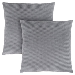 Monarch Specialties I 9307 Oreillers, Lot De 2, 18 X 18 Carré, Encart Inclus, Jeté Décoratif, Accent, Sofa, Canapé, Chambre À Coucher, Polyester, Hypoallergénique, Gris, Moderne - Simple Boutique