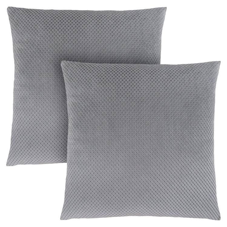 Monarch Specialties I 9307 Oreillers, Lot De 2, 18 X 18 Carré, Encart Inclus, Jeté Décoratif, Accent, Sofa, Canapé, Chambre À Coucher, Polyester, Hypoallergénique, Gris, Moderne - Simple Boutique