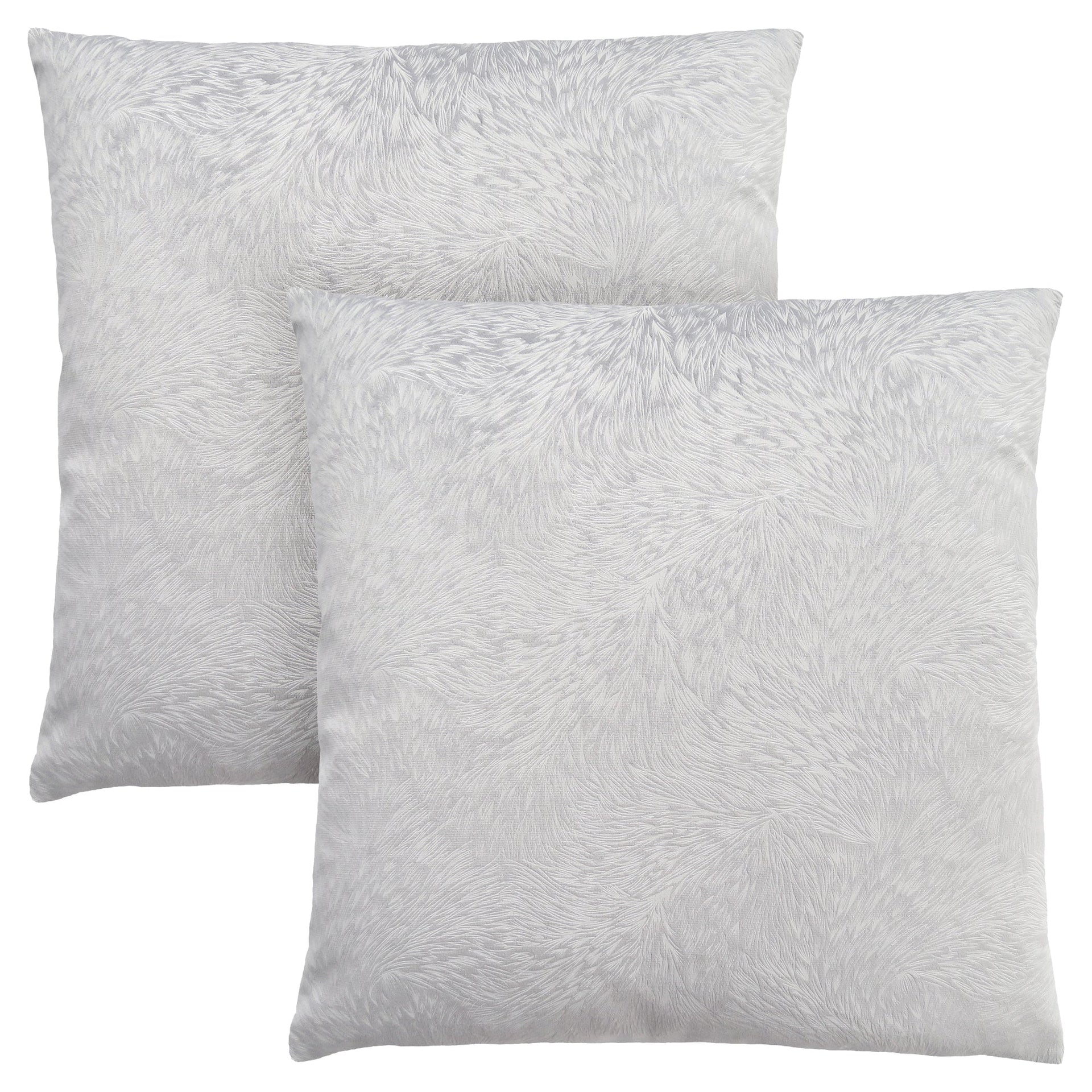 Monarch Specialties I 9321 Oreillers, Lot De 2, 18 X 18 Carré, Encart Inclus, Jeté Décoratif, Accent, Sofa, Canapé, Chambre À Coucher, Polyester, Hypoallergénique, Gris, Moderne - Simple Boutique