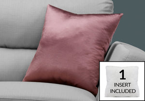 Monarch Specialties I 9338 Oreillers, 18 X 18 Carré, Encart Inclus, Jeté Décoratif, Accent, Sofa, Canapé, Chambre À Coucher, Polyester, Hypoallergénique, Rose, Moderne - Simple Boutique