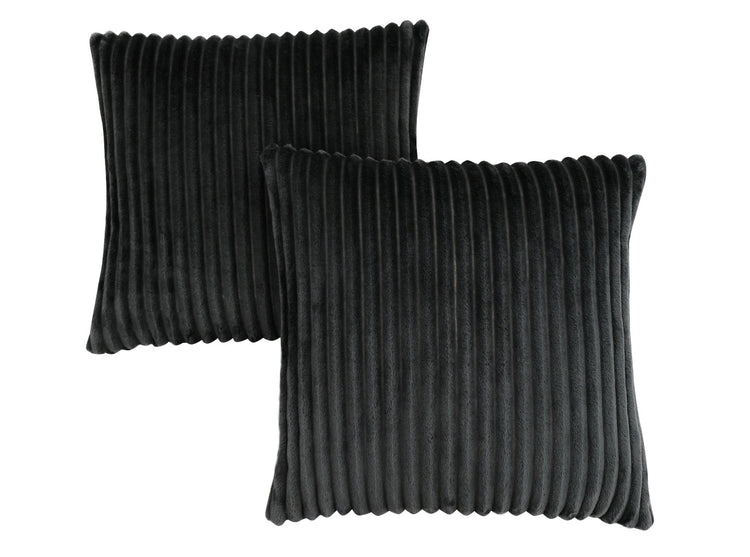 Monarch Specialties I 9357 Oreillers, Lot De 2, 18 X 18 Carré, Encart Inclus, Jeté Décoratif, Accent, Sofa, Canapé, Chambre À Coucher, Polyester, Hypoallergénique, Noir, Moderne - Simple Boutique