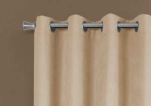Monarch Specialties I 9800 Rideau, Ensemble 2pcs, 54"w X 84"l, Obscurcissement De La Pièce, Passe-fil, Salon, Chambre À Coucher, Cuisine, Micro Suède, Polyester, Beige, Contemporain, Moderne - Simple Boutique