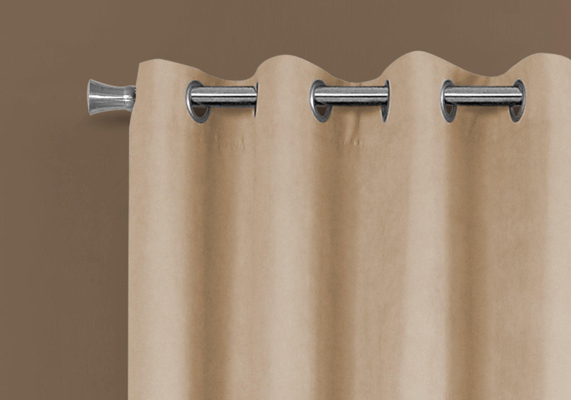 Monarch Specialties I 9801 Rideau, Ensemble 2pcs, 54"w X 95"l, Obscurcissement De La Pièce, Passe-fil, Salon, Chambre À Coucher, Cuisine, Micro Suède, Polyester, Beige, Contemporain, Moderne - Simple Boutique