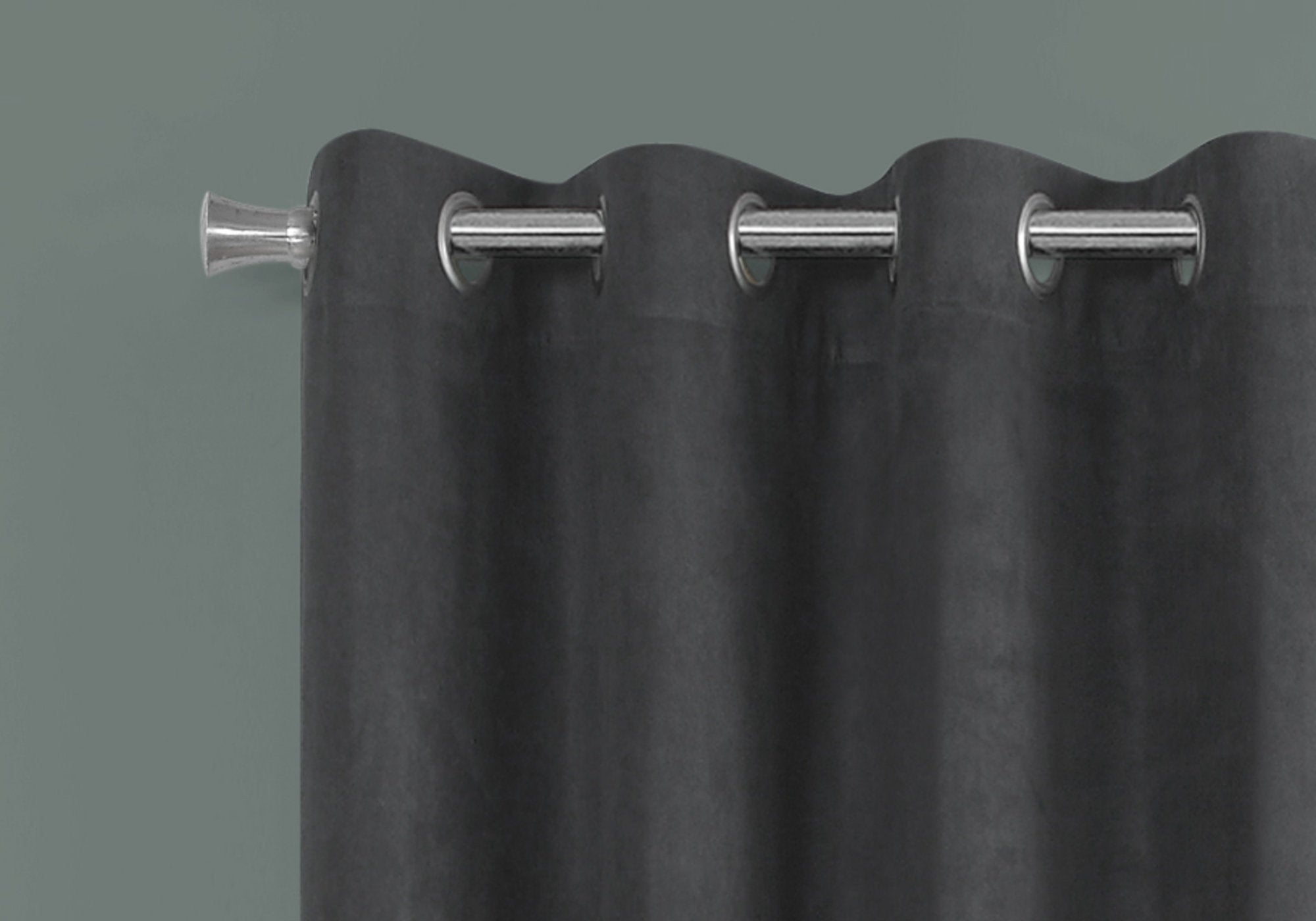 Monarch Specialties I 9804 Rideau, Ensemble 2pcs, 54"w X 95"l, Obscurcissement De La Pièce, Passe-fil, Salon, Chambre À Coucher, Cuisine, Micro Suède, Polyester, Gris, Contemporain, Moderne - Simple Boutique