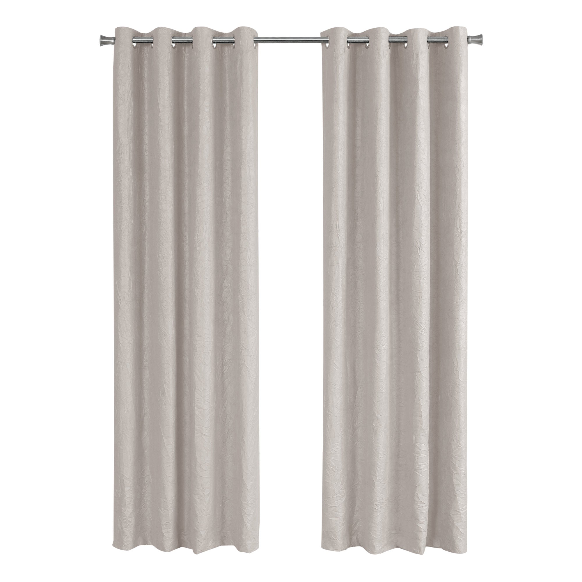 Monarch Specialties I 9817 Rideau, Ensemble 2pcs, 54"w X 84"l, Obscurcissement De La Pièce, Passe-fil, Salon, Chambre À Coucher, Cuisine, Micro Suède, Polyester, Beige, Contemporain, Moderne - Simple Boutique