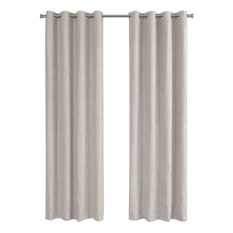 Monarch Specialties I 9817 Rideau, Ensemble 2pcs, 54"w X 84"l, Obscurcissement De La Pièce, Passe-fil, Salon, Chambre À Coucher, Cuisine, Micro Suède, Polyester, Beige, Contemporain, Moderne - Simple Boutique