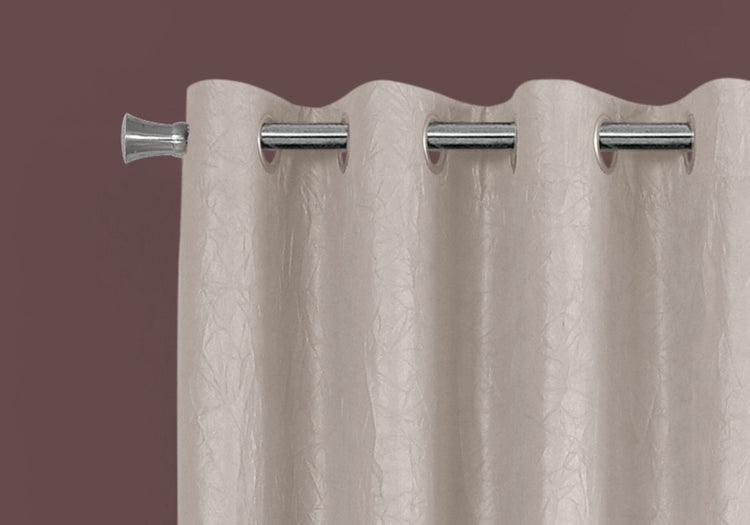 Monarch Specialties I 9817 Rideau, Ensemble 2pcs, 54"w X 84"l, Obscurcissement De La Pièce, Passe-fil, Salon, Chambre À Coucher, Cuisine, Micro Suède, Polyester, Beige, Contemporain, Moderne - Simple Boutique