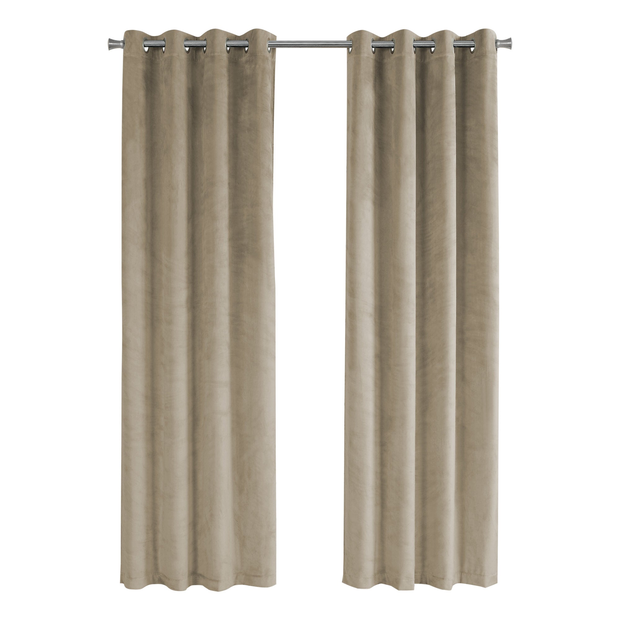 Monarch Specialties I 9820 Rideau, Ensemble 2pcs, 54"w X 84"l, Obscurcissement De La Pièce, Passe-fil, Salon, Chambre À Coucher, Cuisine, Velours, Polyester, Beige, Contemporain, Moderne - Simple Boutique