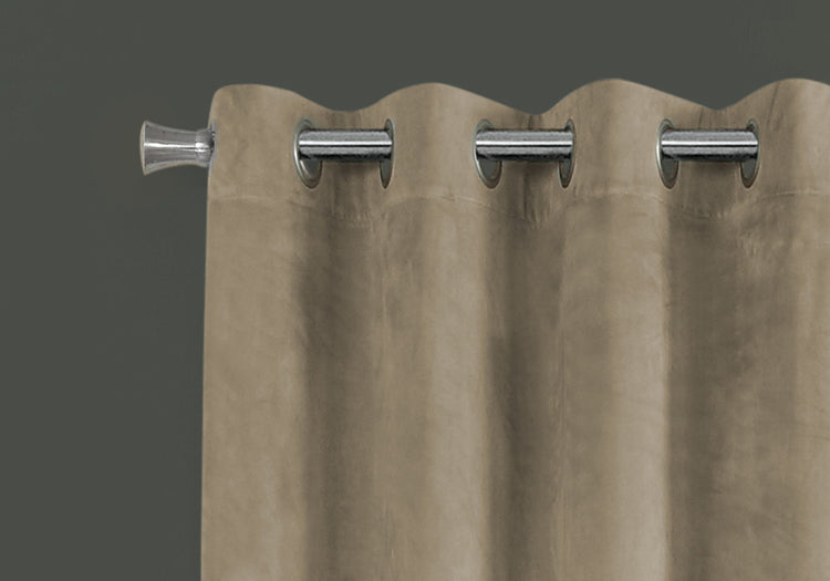 Monarch Specialties I 9820 Rideau, Ensemble 2pcs, 54"w X 84"l, Obscurcissement De La Pièce, Passe-fil, Salon, Chambre À Coucher, Cuisine, Velours, Polyester, Beige, Contemporain, Moderne - Simple Boutique