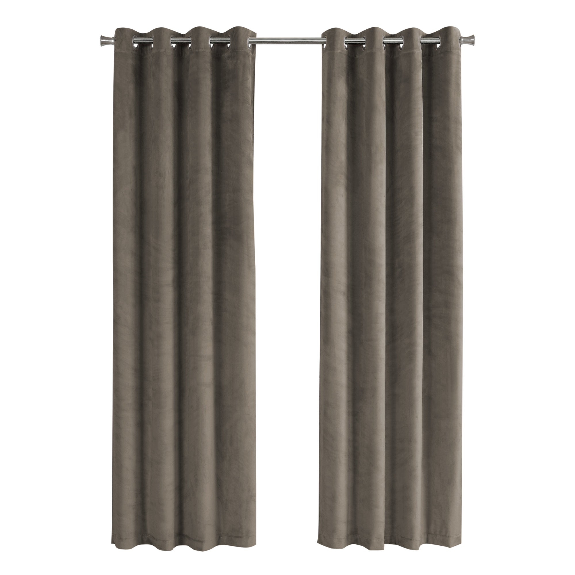 Monarch Specialties I 9826 Rideau, Ensemble 2pcs, 54"w X 84"l, Obscurcissement De La Pièce, Passe-fil, Salon, Chambre À Coucher, Cuisine, Velours, Polyester, Beige, Contemporain, Moderne - Simple Boutique