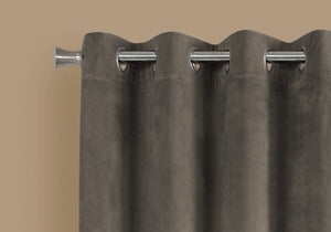 Monarch Specialties I 9826 Rideau, Ensemble 2pcs, 54"w X 84"l, Obscurcissement De La Pièce, Passe-fil, Salon, Chambre À Coucher, Cuisine, Velours, Polyester, Beige, Contemporain, Moderne - Simple Boutique