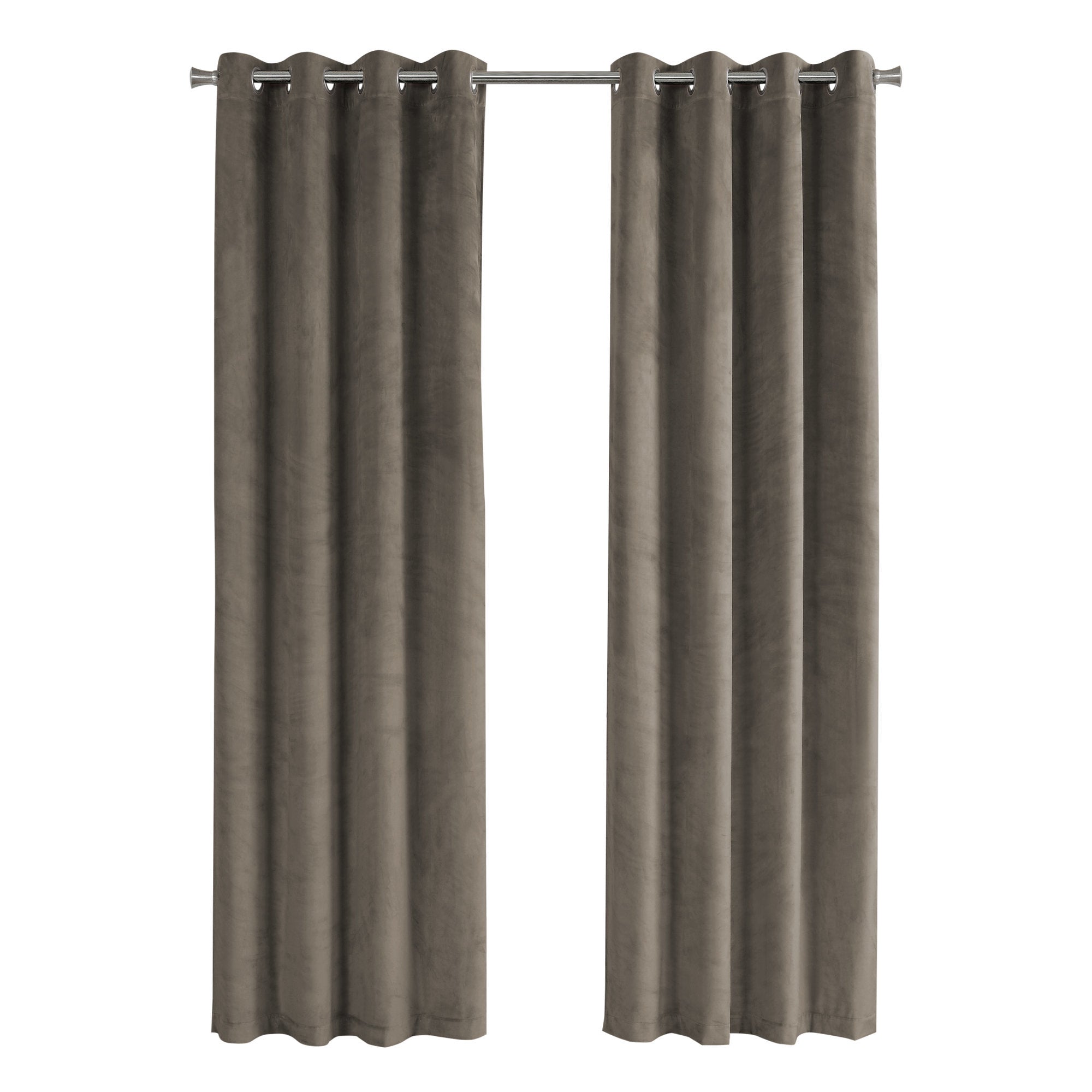 Monarch Specialties I 9827 Rideau, Ensemble 2pcs, 54"w X 95"l, Obscurcissement De La Pièce, Passe-fil, Salon, Chambre À Coucher, Cuisine, Velours, Polyester, Beige, Contemporain, Moderne - Simple Boutique