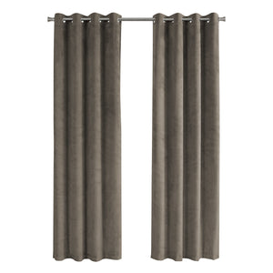 Monarch Specialties I 9827 Rideau, Ensemble 2pcs, 54"w X 95"l, Obscurcissement De La Pièce, Passe-fil, Salon, Chambre À Coucher, Cuisine, Velours, Polyester, Beige, Contemporain, Moderne - Simple Boutique