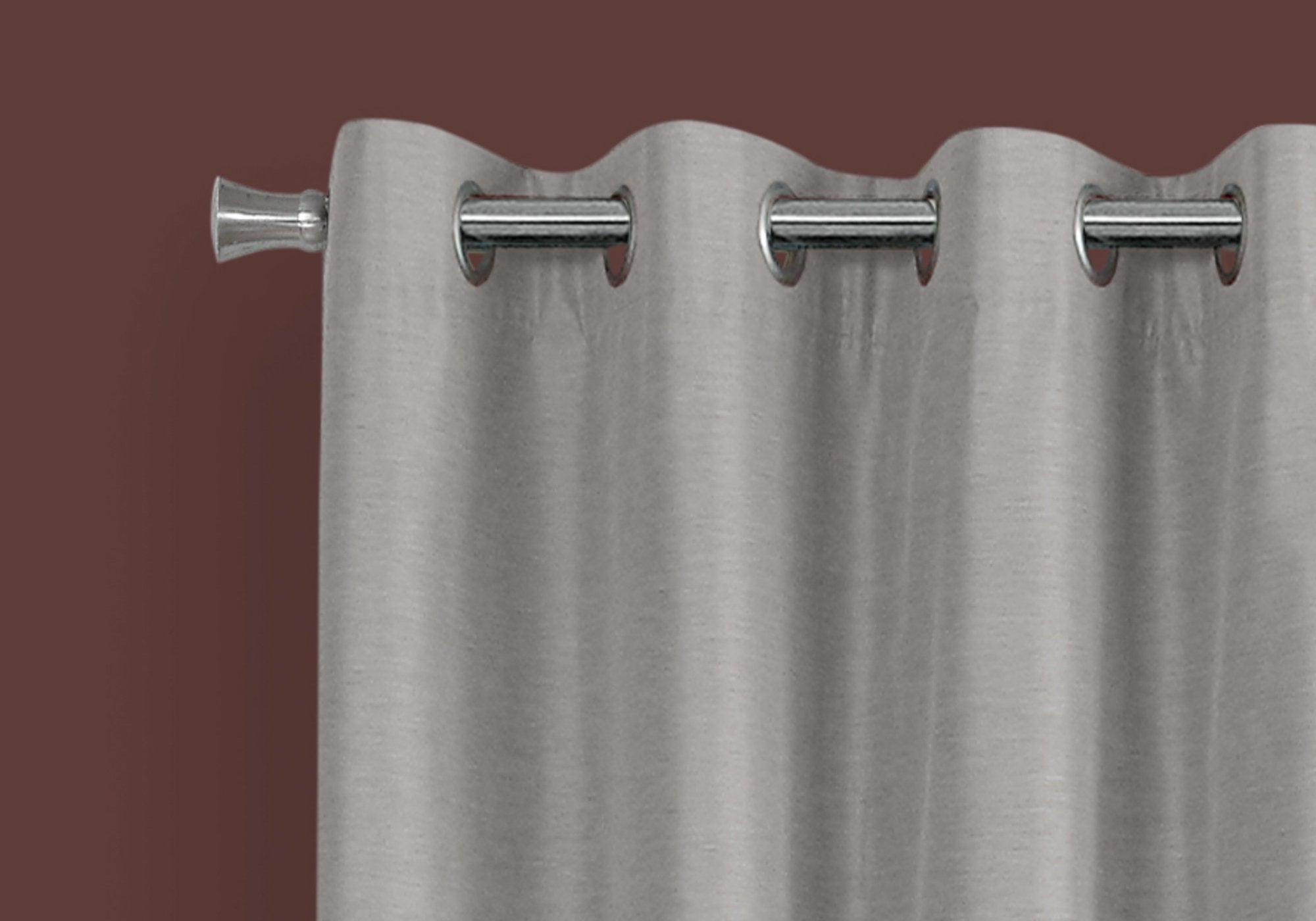 Monarch Specialties I 9835 Rideau, Ensemble 2pcs, 54"w X 84"l, 100% Bloque Lumiere, Passe-fil, Salon, Chambre À Coucher, Cuisine, Isolation Thermique, Polyester, Gris, Contemporain, Moderne - Simple Boutique
