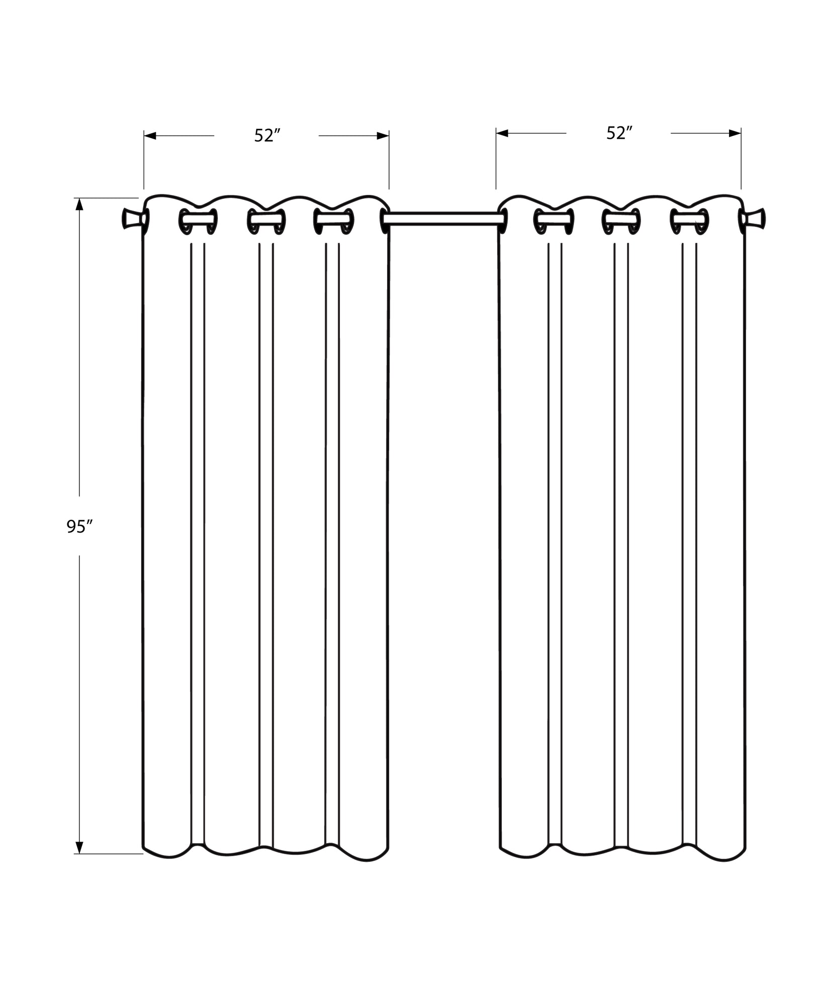 Monarch Specialties I 9839 Rideau, Ensemble 2pcs, 54"w X 95"l, 100% Bloque Lumiere, Passe-fil, Salon, Chambre À Coucher, Cuisine, Isolation Thermique, Polyester, Brun, Contemporain, Moderne - Simple Boutique