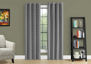 Monarch Specialties I 9841 Rideau, Ensemble 2pcs, 54"w X 84"l, 100% Bloque Lumiere, Passe-fil, Salon, Chambre À Coucher, Cuisine, Isolation Thermique, Polyester, Gris, Contemporain, Moderne - Simple Boutique