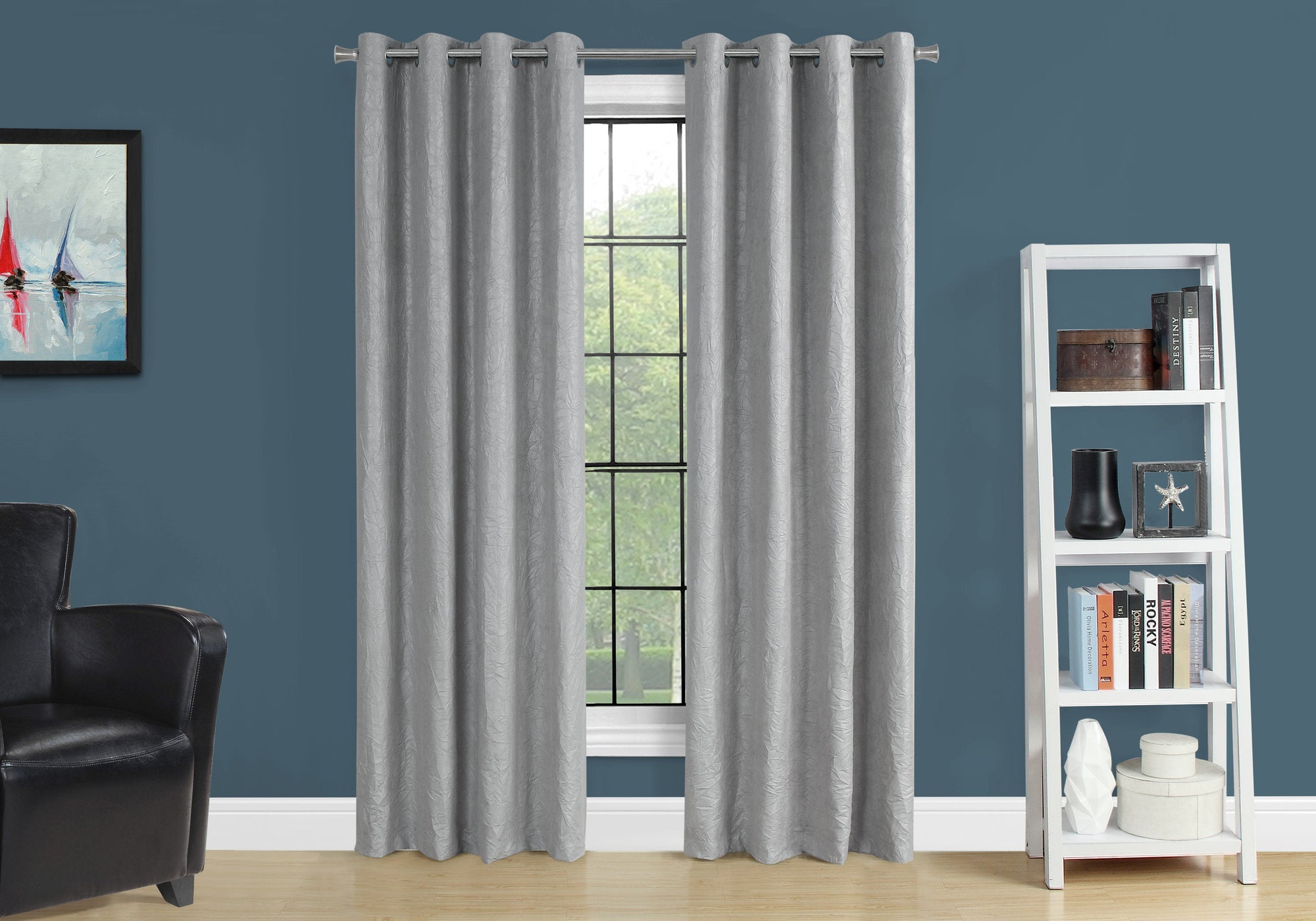 Monarch Specialties I 9844 Rideau, Ensemble 2pcs, 54"w X 84"l, Obscurcissement De La Pièce, Passe-fil, Salon, Chambre À Coucher, Cuisine, Micro Suède, Polyester, Gris, Contemporain, Moderne - Simple Boutique