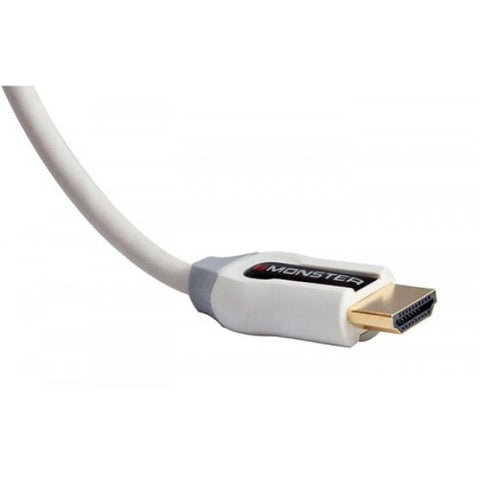 Monster Câble HDMI Haute Vitesse de 7 pi avec Ethernet, Connecteur Plaqué Or, Blanc