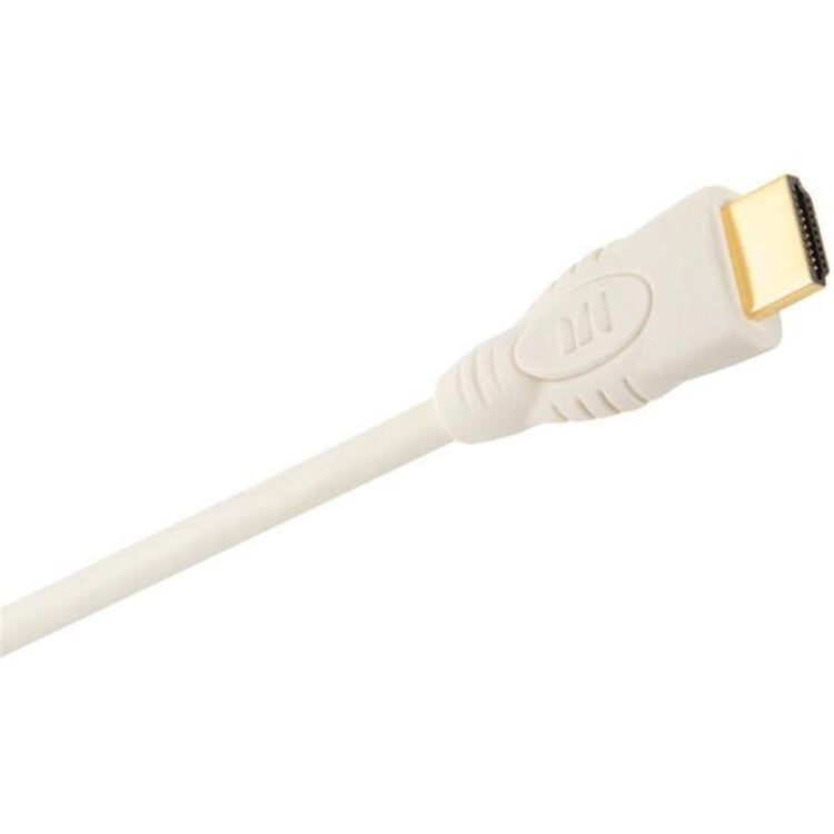 Monster Câble HDMI Haute Vitesse de Base de 6 pi avec Ethernet, Connecteur Plaqué Or, Blanc - Simple Boutique