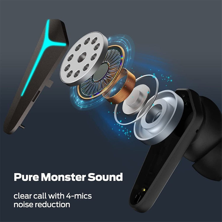 Monster - Écouteurs Intra-Auriculaire Mission V1, Bluetooth 5.0 avec Microphone Intégré et Supression de Bruit, Noir - Simple Boutique