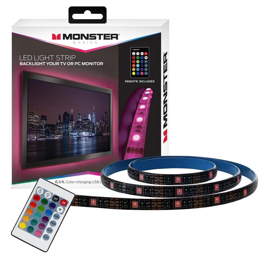 Monster WLB7-1023-BLK - Ensemble de Ruban LED de 6.5 Pieds avec Télécommande - Simple Boutique