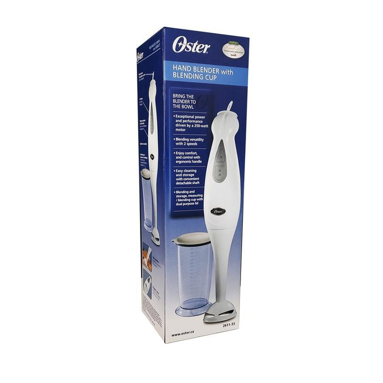 Oster Mélangeur à Main 2 Vitesses avec Gobelet, 250 Watts, Blanc - Simple Boutique