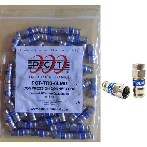 PCT Connecteurs compression Type F câble coaxial RG-6 bleu 50pk - Simple Boutique