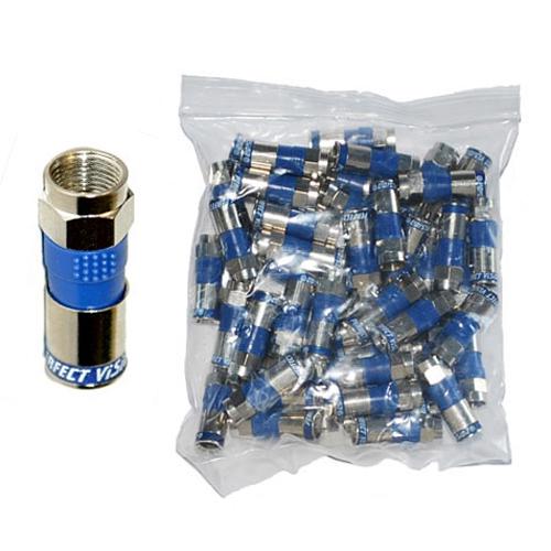 PF Connecteurs à compression Type F câble coaxial RG-6 bleu 50pk - Simple Boutique