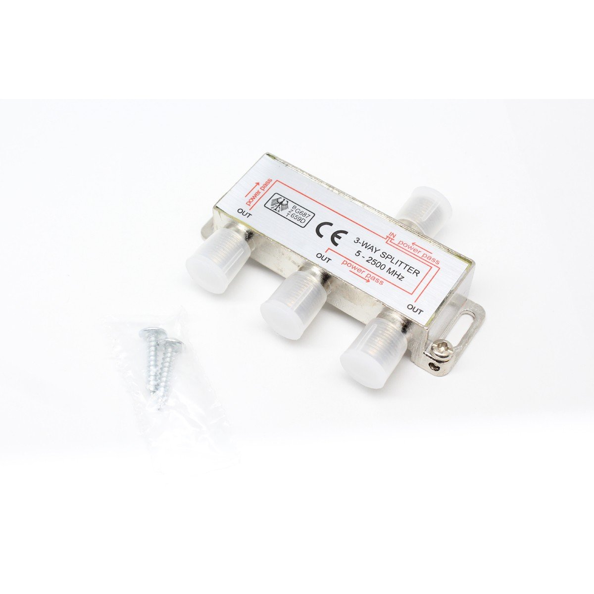 PREMIUM Splitter Y coaxial F Type 1 IN x 3 OUT - 5~2400 MHz - Simple Boutique