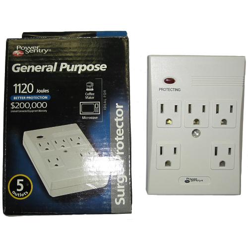 PS Protecteur de surtension électrique mural 1120 J 5 prises - Simple Boutique