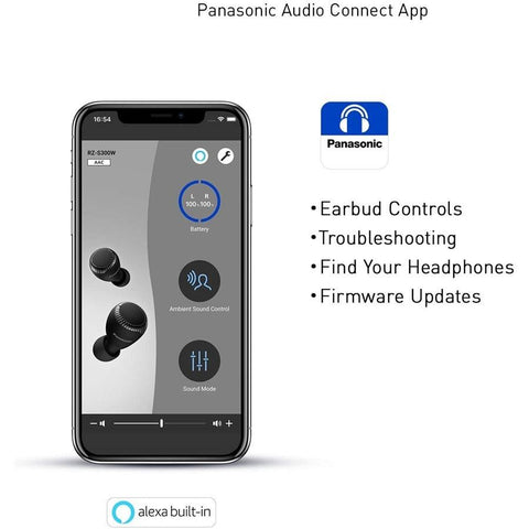 Panasonic - Écouteurs Intra-Auriculaire Sans-Fil, Bluetooth 5.0, Avec Boitier de Recharge, Noir