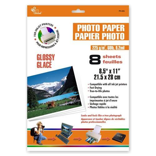 Papier Photo 8.5'' X 11'' Brillant 8 Feuilles - Simple Boutique