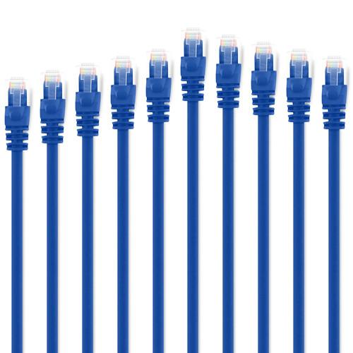 Paquet Valeur de 10x Câble ethernet réseau Cat6 500MHz RJ-45 1.5 pi bleu - Simple Boutique