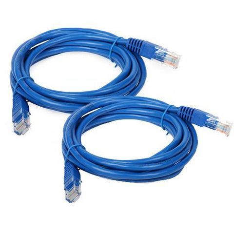 Paquet Valeur de 2x Câble ethernet réseau Cat6 500MHz RJ-45 14 pi bleu