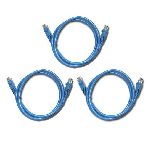 Paquet Valeur de 3x Câble ethernet réseau Cat6 500MHz RJ-45 10 pi bleu