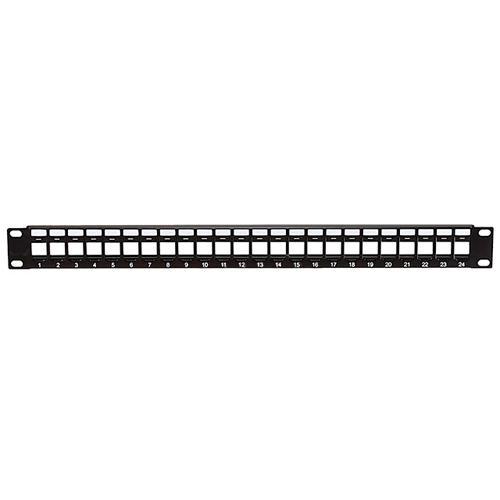 Patch Panel vide pour connecteurs keystone 24 ports noir 19" 1U - Simple Boutique